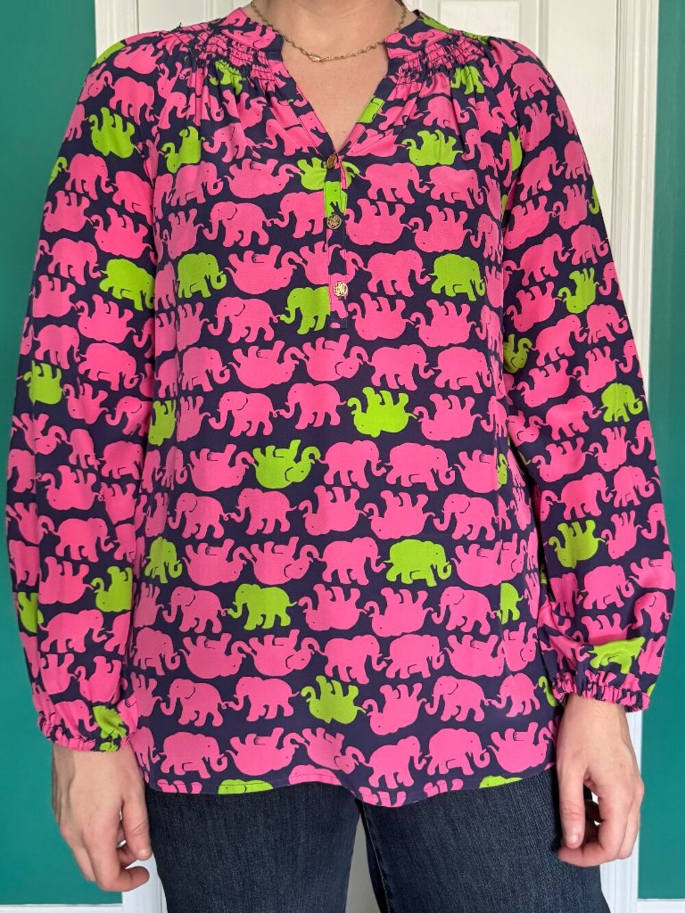 Lilly Pulitzer Women's Top Elephant